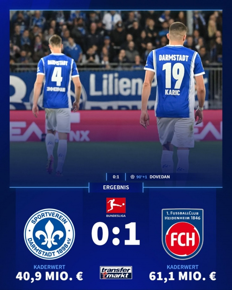  达姆施塔特提前锁定升级，德甲下赛季新军呼之欲出